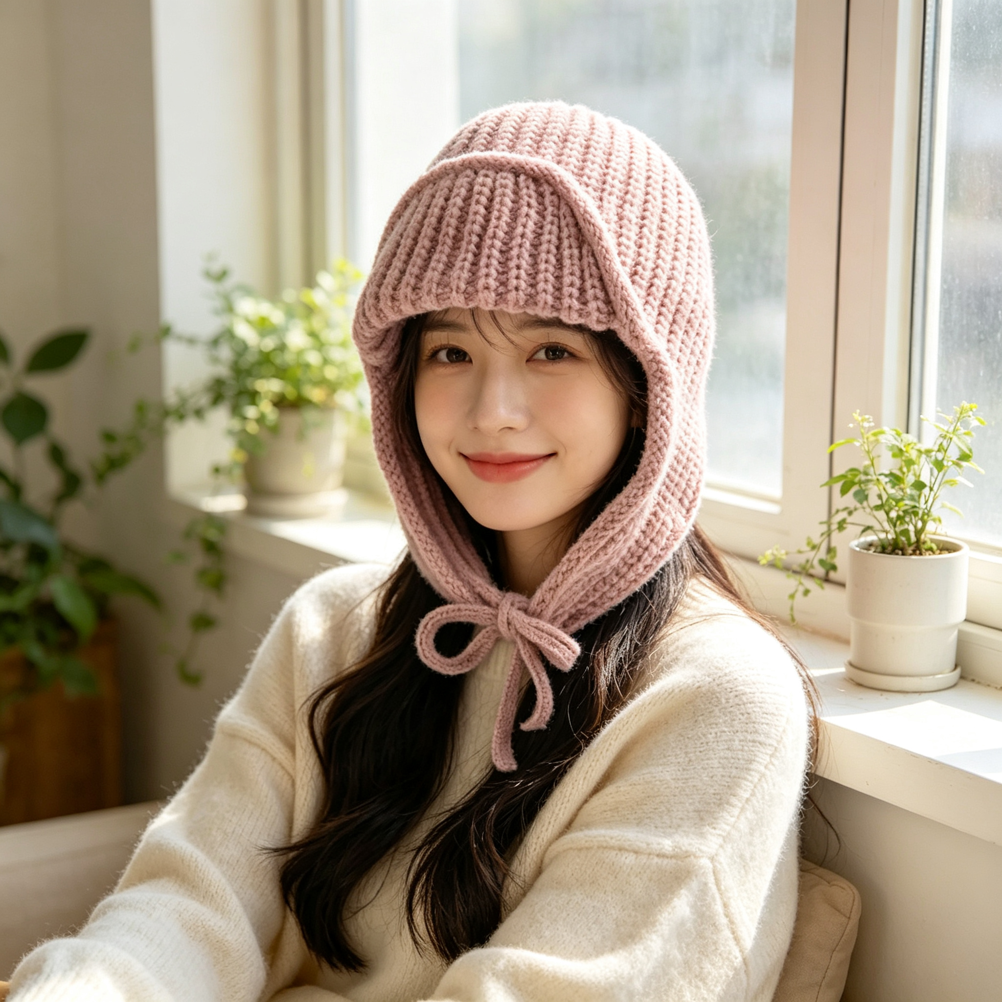 Autumn Winter Knit Earflap Bea - Trapper Hat Ear Flap reseña y precio