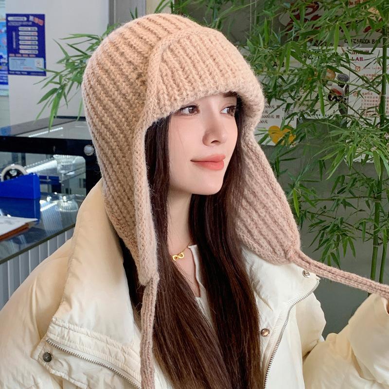 Autumn Winter Knit Earflap Bea - Trapper Hat Ear Flap reseña y precio