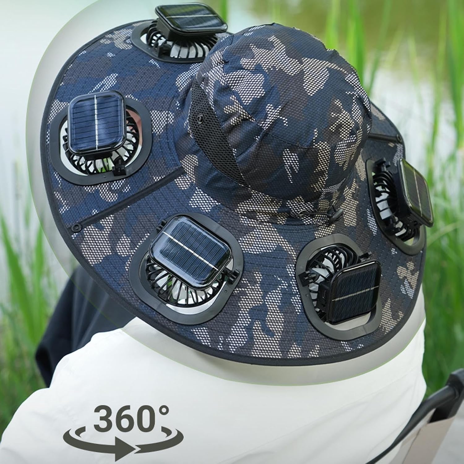 Hot 6 Fans Solar Fan Hat Breat - Sun Hat Wide Brim reseña y precio
