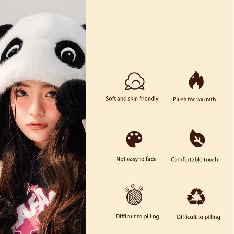 Panda Ear Hat Panda Earflap Ha - Trapper Hat Ear Flap reseña y precio