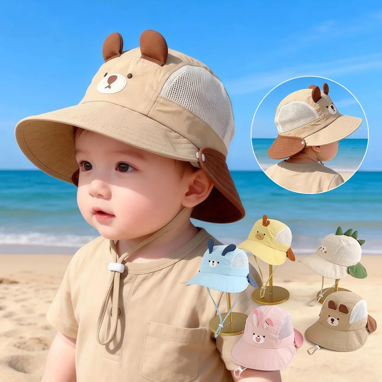 Baby Cartoon Bear Rabbit Ear S - Sun Hat Wide Brim reseña y precio