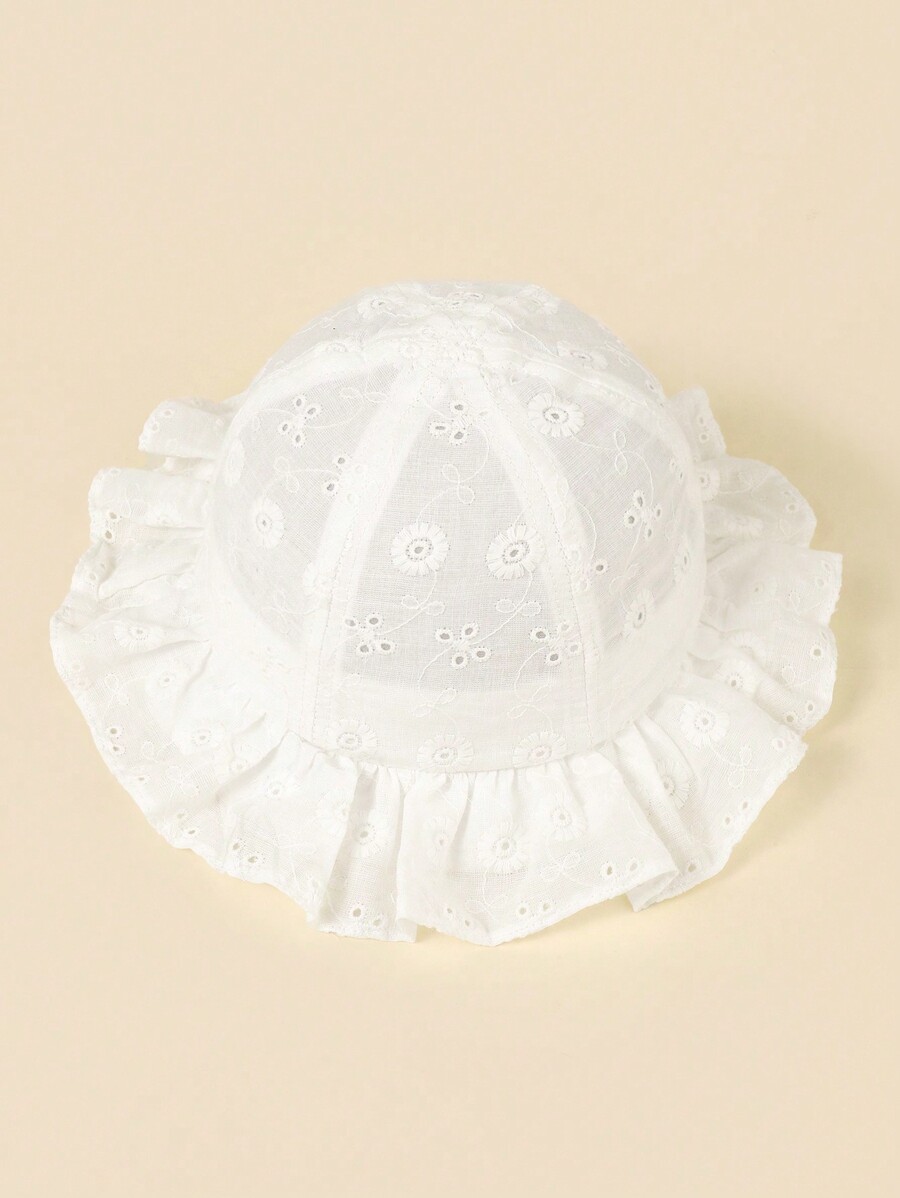 White Floral Embroidery Bucket - Bucket Hat Cotton reseña y precio