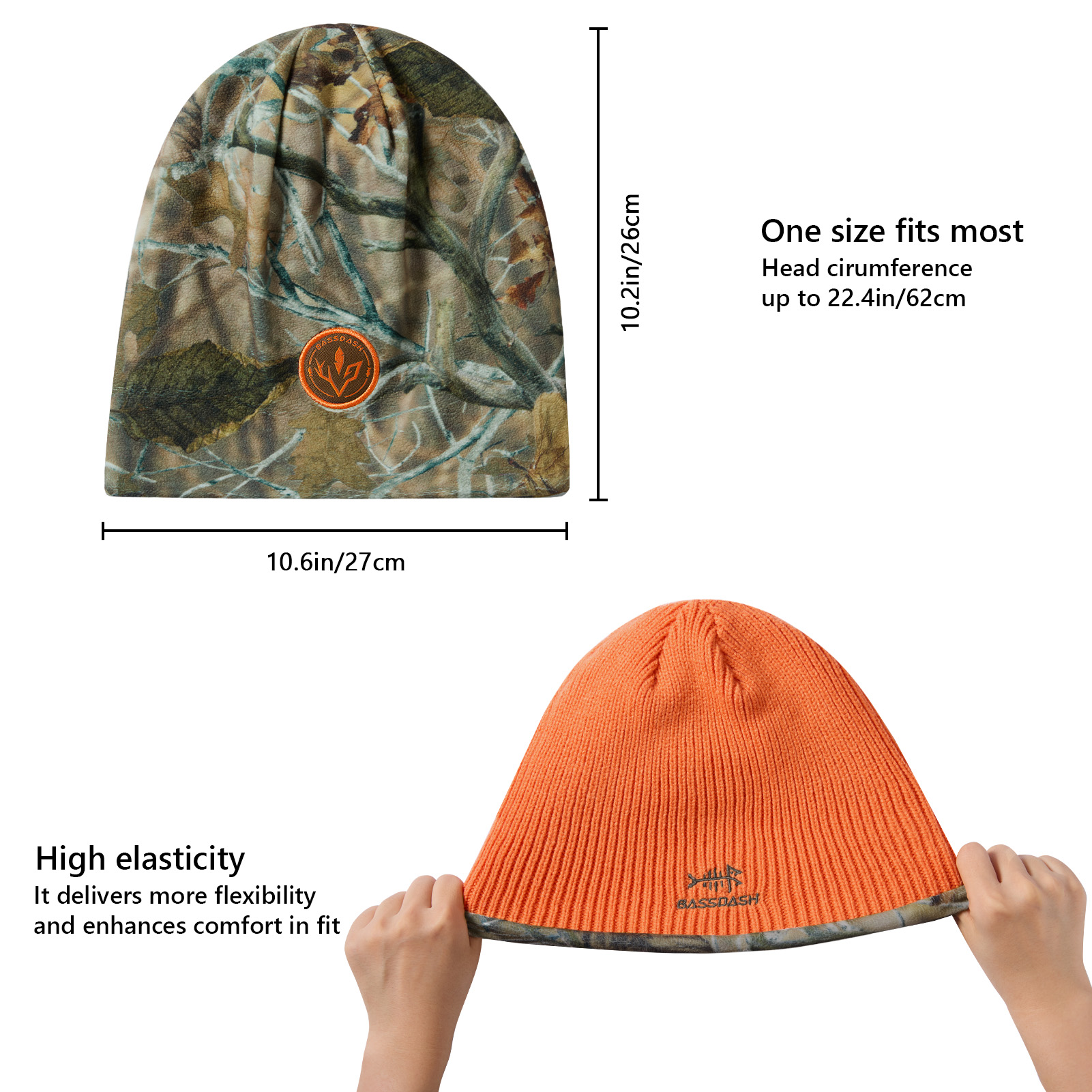 BASSDASH Reversible Windproof  - Beanie Cuffed Knit reseña y precio