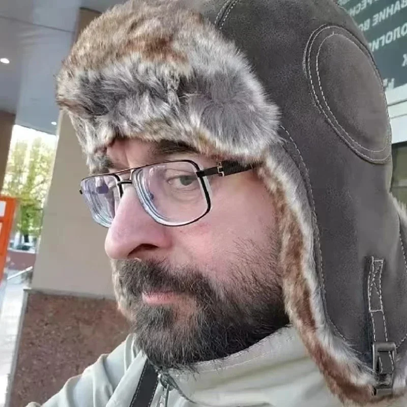 Leather SnowWint Cap With Ear  - Trapper Hat Ear Flap reseña y precio
