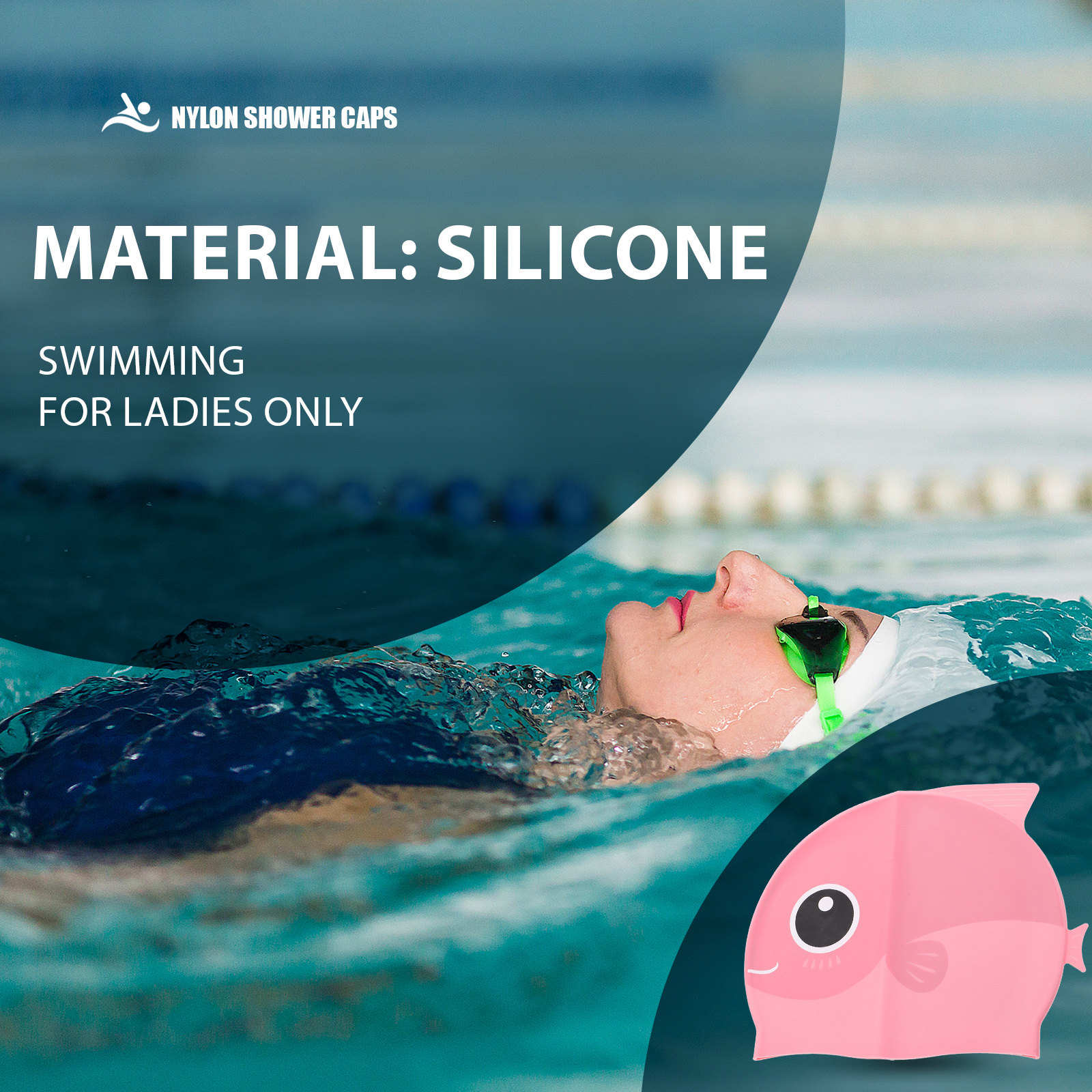 1pc Silicone Cap Cartoon Desig - Swim Hat Silicone reseña y precio