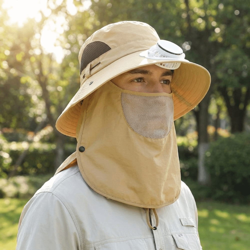 Portable Solar Rechargeable Fa - Sun Hat Wide Brim reseña y precio