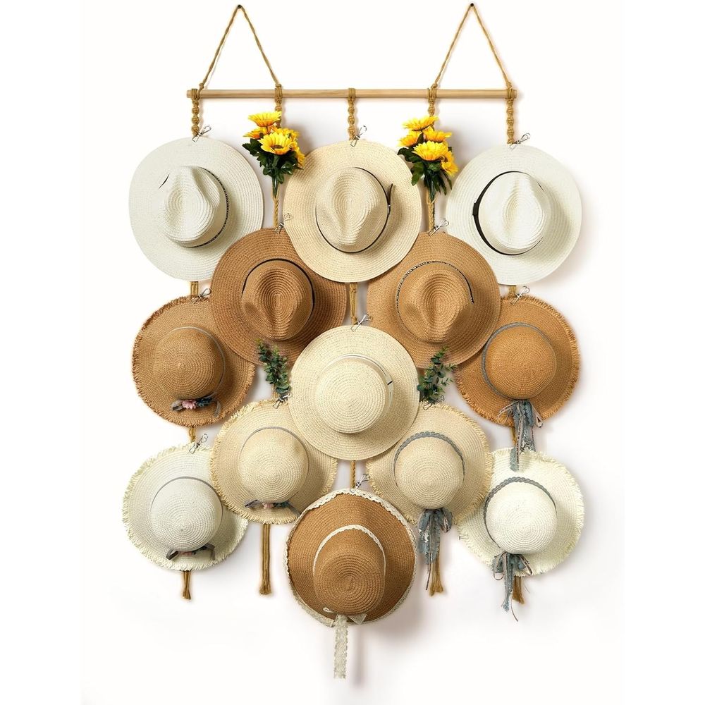 Hat Organizer Rack or Wall 15  - Sun Hat Wide Brim reseña y precio