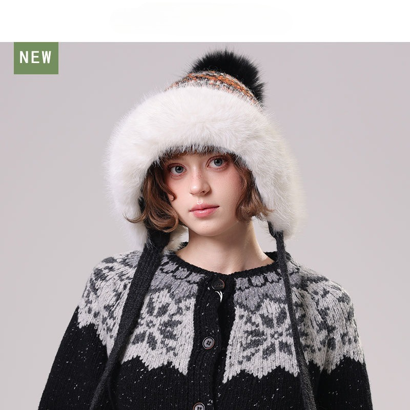 Women's Fuzzy Knit Trapper Hat - Trapper Hat Ear Flap reseña y precio