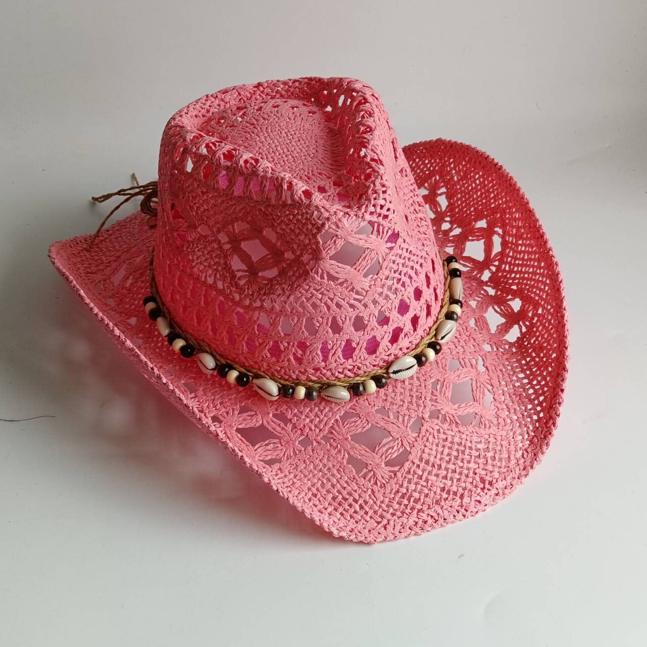 Pink Cowboy straw hat  hollow  - Cowboy Hat Straw reseña y precio